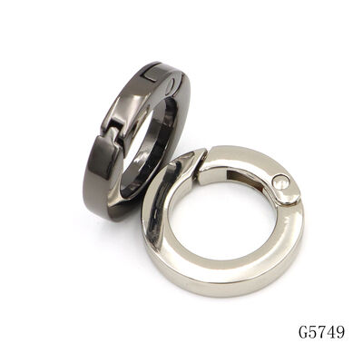 17mm Metal Spring O Ring Open Gate Round Carabiner Clasp Flat