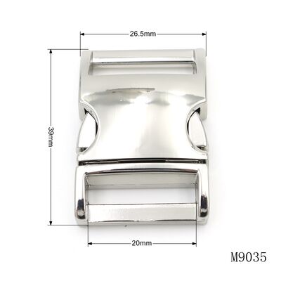 Silver Metal Bag Lock 20mm Dog Collar Quick Release Buckle OEM ODM