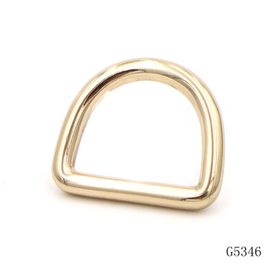 Gold Plating Smooth Edge Bag Hardware Buckle 24mm Webbing Metal D Ring Buckle for Bag Strap