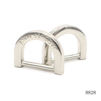 Zinc Alloy nickel Custom Logo Engraved Metal D Ring Buckle Loop for Handbags Hardware Accessories
