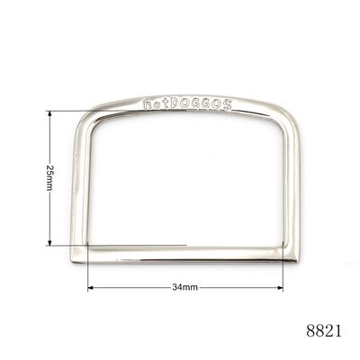 Custom Engrave Logo Metal D Ring 34mm Flat Silver Square D Ring Buckle For Dog Collar