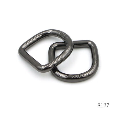Heavy Duty Square D Ring 25mm Gunmetal Plated Custom Logo Zinc Alloy Round Metal D Ring Buckle For Bag