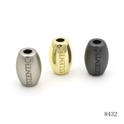 16mm Barrel Zinc Alloy Spacer Beads, Custom Embossed Engraved Logo Metal Gold Beads for Bracelet & DIY Jewelry Making