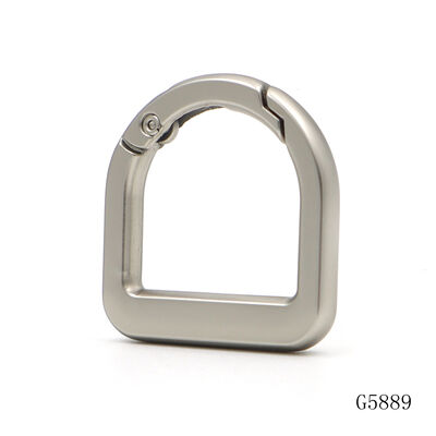 Matte Silver D Shaped Spring Ring Clasp for Handbag Making DIY Craft