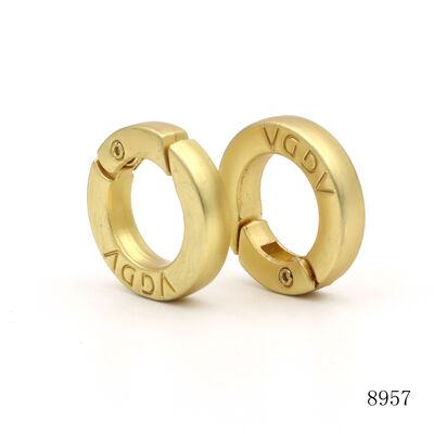 Luxury Nickel Free Metal Spring O Ring Matte Gold Plated Keychain Clasp Ring
