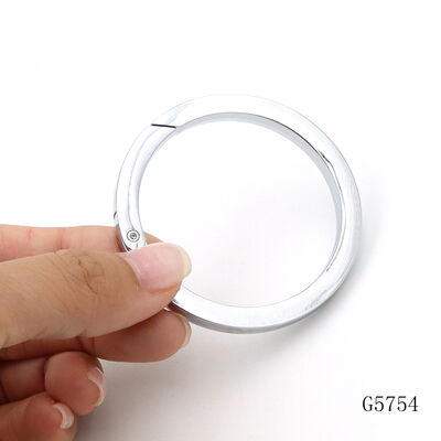 48mm Chrome Coated Spring Carabiner Metal Round Circle Spring Ring For Handbag Hardware Accessories