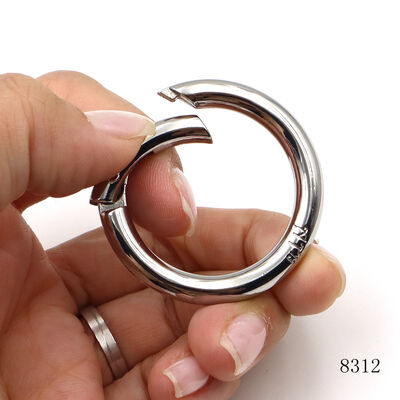 42.1*31.5mm Round Shape Metal Gate Ring Custom Metal Spring O Ring with Logo Text