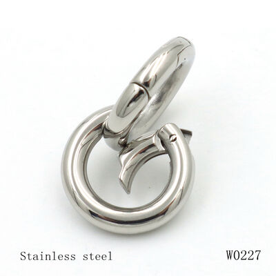 Luxury Stainless Steel Spring O Ring Size Options Logo Laser Clasp Carabiner Round Ring