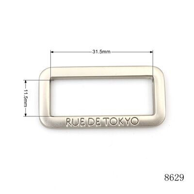 32mm Custom engraving brand logo metal rectangular buckle for bag strap