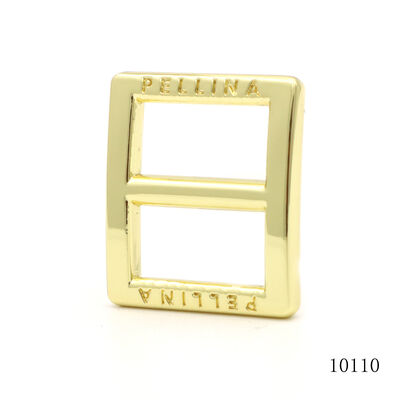 Gold Plated 16mm Inner Width Custom Metal Logo Buckle Metal Square Triglide Slide Buckle for Handbag Strap or Collar