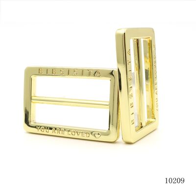 Premium Custom Brand Name Metal Tri-glider Buckle 38mm Belt Slider Adjust Buckle