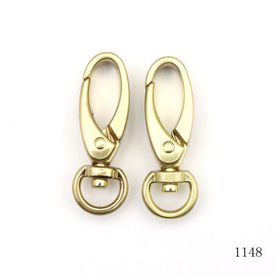 Quality Brush Gold Metal Key Chain Clasp Small Metal Swivel Snap Hook Dog Clip