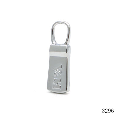 Custom Metal Zipper Pull with Embossed Logo for Bags | Zinc Alloy Hardware