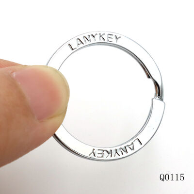 Good Quality Chrome Plated Logo Engraved Split Key Ring Waterproof Stamp Logo Flat Key Ring For Key Chain Accessories