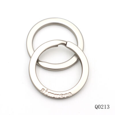 Custom Embossed Logo Split Key Ring | Matte Nickel Plated 25mm Split Ring for Keychain Hardware