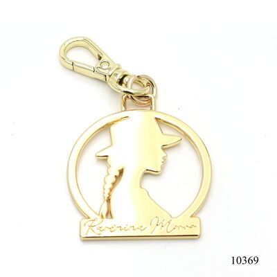 Fashion Luxury Hollow Metal Logo Tag Customized Bag Charm Label Key chain Tag