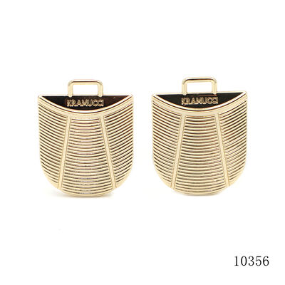 Custom shield shape metal hanging emblem zinc alloy made bag metal logo tag