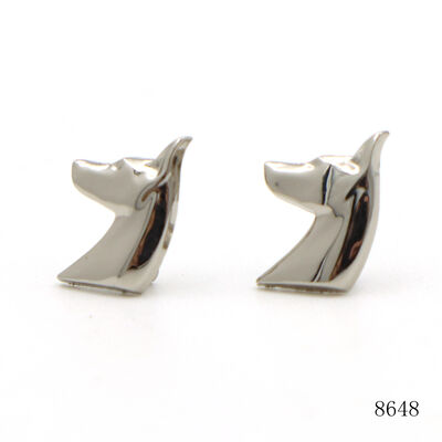 Silver Plating Bag Cap Hat Metal Label Small Animal Head Logo Custom Metal Logo Plate for Decorations