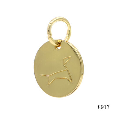 Top Quality Metal Round Tag Custom Logo Label Charm Dog Collar ID Tag Metal Keychain Coin Tag Circle Tag