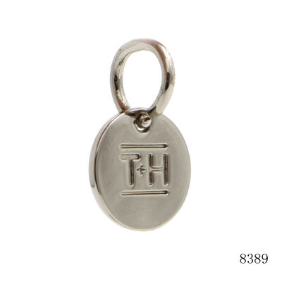 Brand Design Logo Charm Tags Small 12.5mm Circle Metal Logo Tags for Handbag or Key Chain Accessories
