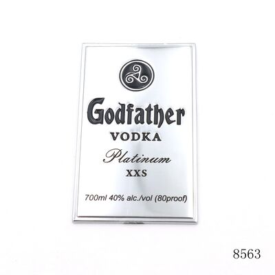 High End Wine Bottle Metal Logo Custom Metal Label Plate Laser Printing Tag Plate with Black Enamel