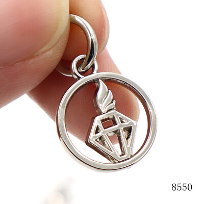 15mm Small Bag Key Chain Hang Tag Custom Metal Hollow Out Label Charm Tag
