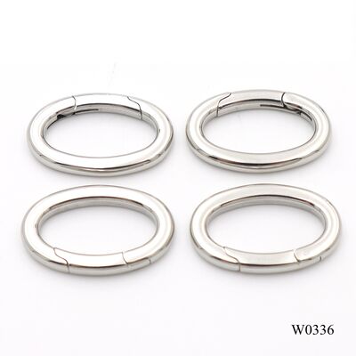 Luxury Stainless Steel Oval Shape Key Chain Ring Metal O Ring Spring Ring Snap Spring Clip