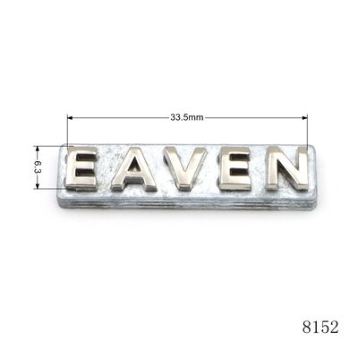 Nickel Custom Metal Logo Letters Metal Brand Logo Plate For Bag Hardware Accessories
