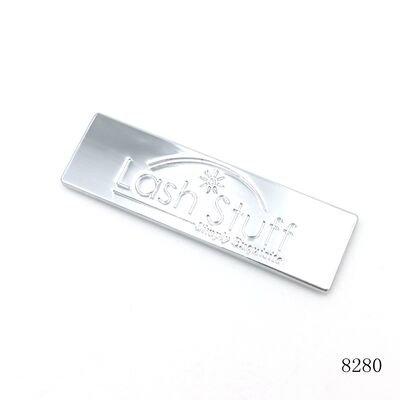 Bag Name Plate Chrome Rectangle Customized Logo Label Plate with Screw Attach Bag Labels 