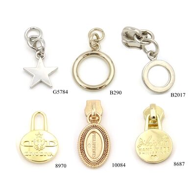 Diamond Shape Metal Zipper Puller Enamel Gold Zipper Pull For Luxury Bags And Accessories
