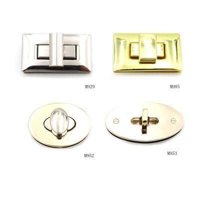 40mm Metal Bag Lock Nickel Plated Handbag Lock Hardware Rectangular