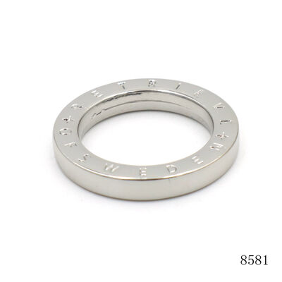 Zinc Alloy 20mm  Flat Square Metal O ring with engraving logo