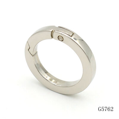 Zinc Alloy Spring O Ring 1 Inch Round Carabiner Silver For Keychains