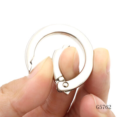 Zinc Alloy Spring O Ring 1 Inch Round Carabiner Silver For Keychains
