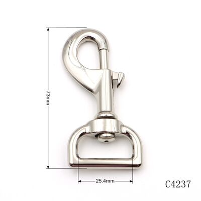 73mm Heavy Duty Dog Leash Clip OEM ODM Zinc Alloy Hook For Pet Leashes