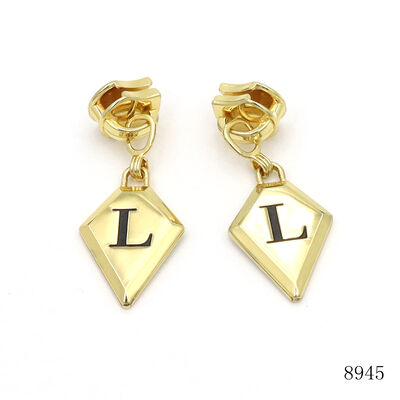 Diamond Shape Metal Zipper Puller Enamel Gold Zipper Pull For Luxury Bags And Accessories
