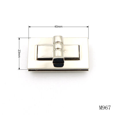 40mm Metal Bag Lock Nickel Plated Handbag Lock Hardware Rectangular