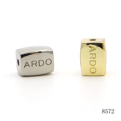 10mm Square Metal Alloy Bead With Text Engraving Custom Bracelet Space Beads