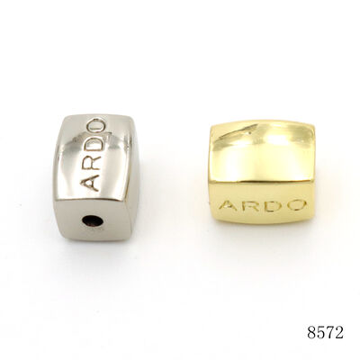 10mm Square Metal Alloy Bead With Text Engraving Custom Bracelet Space Beads