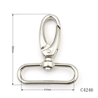41mm Nickel Snap Hook OEM ODM Bag Snap Hook For Handbag Hardware