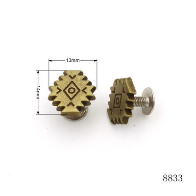 Custom Logo Antique Brass Rivets Luxury Screw Studs For Leather