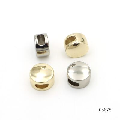 Smooth Round Spacer Beads Gold Plated / Silver Plated Slide Beads For Bracelet