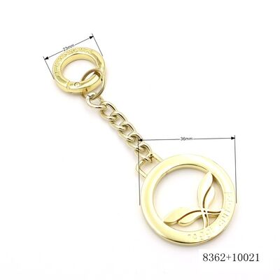 Fashion Design Metal Key Chain Tag Charm Luxury Hollow Metal Logo Label Customized Bag Charm