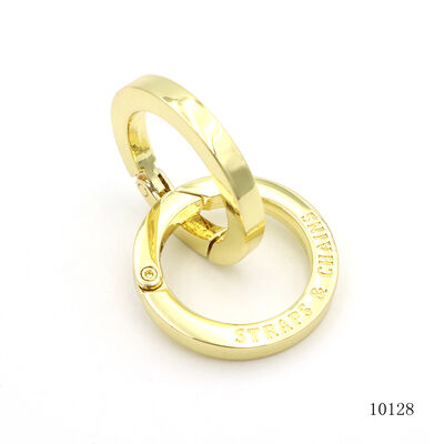 Shiny Spring O Ring Gold Push Gate Ring 26.5mm Customization