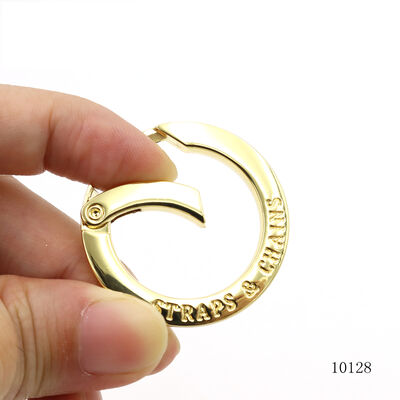 Shiny Spring O Ring Gold Push Gate Ring 26.5mm Customization