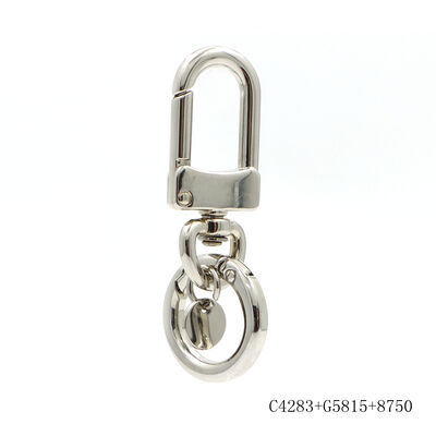 Nickel Free Polished Round Spring O Ring 17mm Metal Keychain Ring Carabiner Clasp
