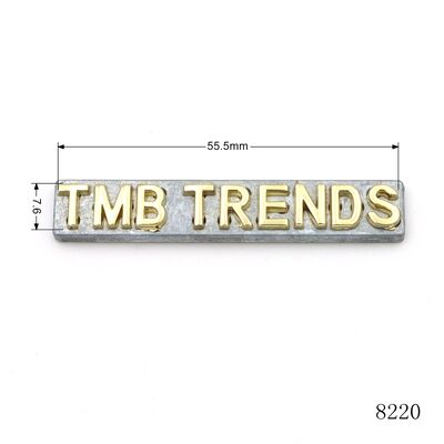 Wholesale Custom 3D Metal Letter Plate Separate Metal Letter Logo for Handbags or Purse