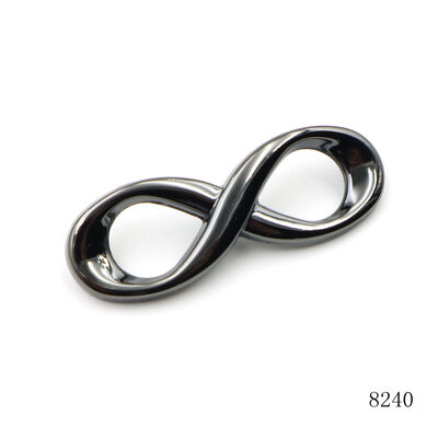 Polished Infinity Shape Custom Metal Logo Plate Design Metal Logo For Bags