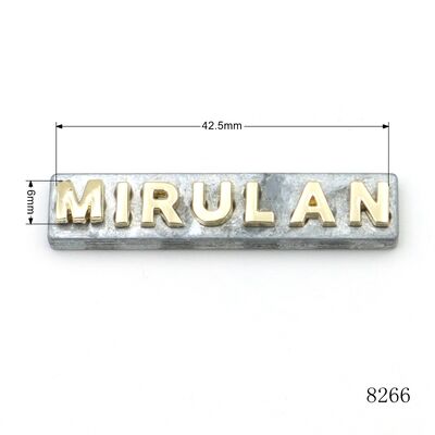 Quality Bag Hardware Metal Letter Logo Plate Custom Metal Separate Letter Logo for Lady Handbag