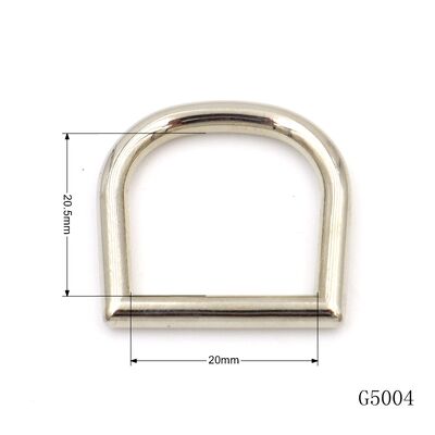 Polished Nickel Die Cast D Ring 20mm Heavy Duty Metal D Rings for Leather Craft Dog Collar Purse Making
